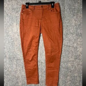 Wrangler Woman Size 7 burnt Orange High Rise Skinny lightweight pants‎